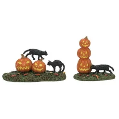 Department 56 Village Halloween Accessories<Scary Cats Pumpkins St/2