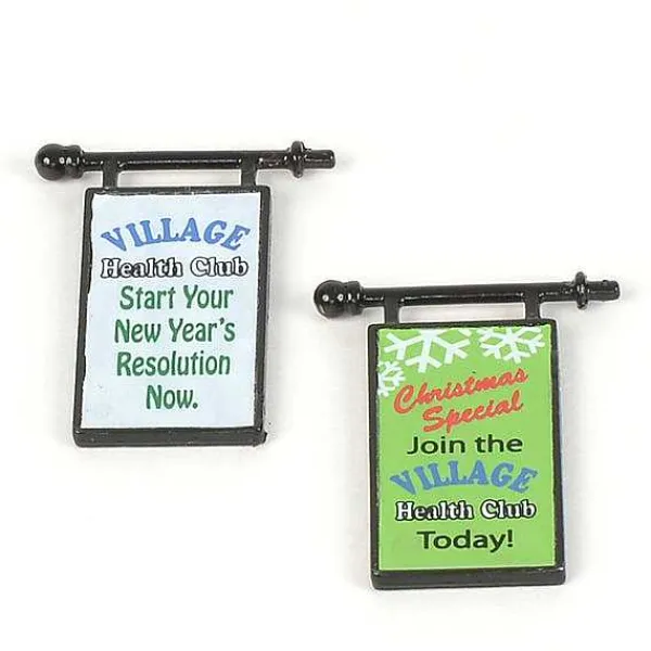 Department 56 Replacement Parts<Village Health Club Sign- 2 Sided