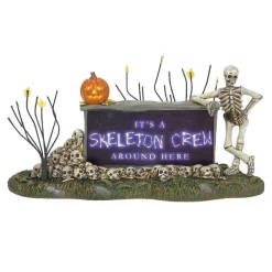 Department 56 Village Halloween Accessories<We'Re A Skeleton Crew Sign