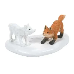 Department 56 Village Accessories<White Christmas Fox Face Off